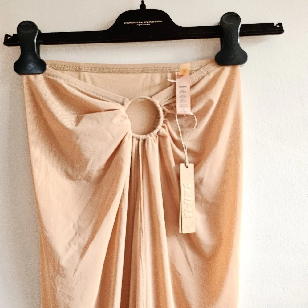 Skims Mesh Long High Slit Sarong Skirt Swim Beach Cover-Up NWT